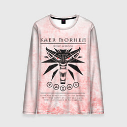 Лонгслив мужской Школа Каэр Морхен на белом фоне, цвет: 3D-принт