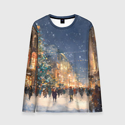Лонгслив мужской Новый год в Москве новогодняя елка, цвет: 3D-принт