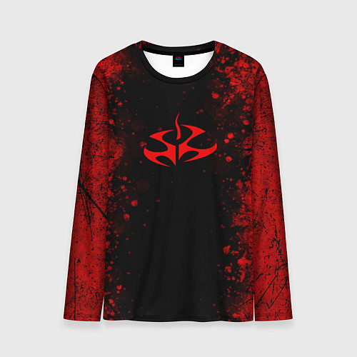 Мужской лонгслив Эмблема hitman на черном фоне / 3D-принт – фото 1
