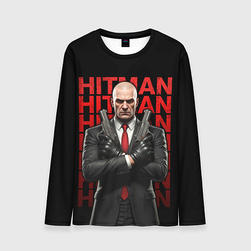 Мужской лонгслив Хитман скрестив руки с пистолетами / 3D-принт – фото 1