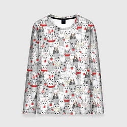 Мужской лонгслив Новогодние котики