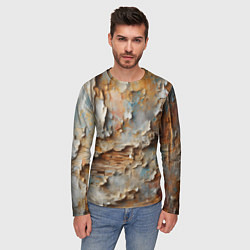 Лонгслив мужской Старая штукатурка на стене - абстракция, цвет: 3D-принт — фото 2