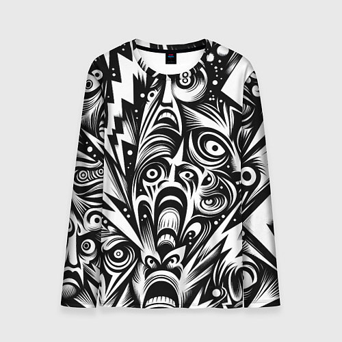 Мужской лонгслив Lightnings and faces - ai art fantasy / 3D-принт – фото 1