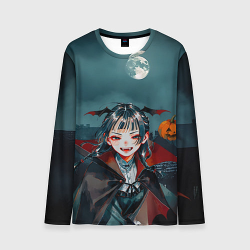 Мужской лонгслив Вампирша МаоМао - Монолог Фармацевта аниме Хэллоуи / 3D-принт – фото 1