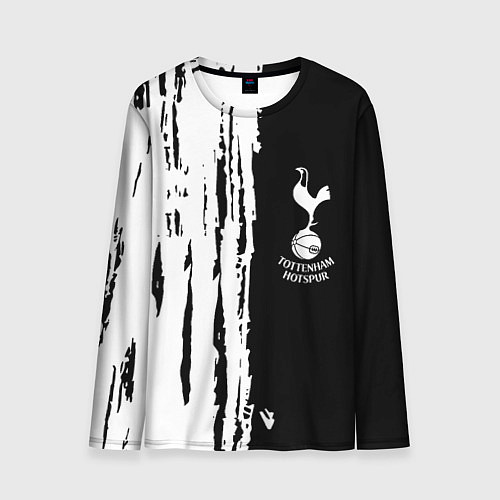 Мужской лонгслив Tottenham Hotspur белые краски / 3D-принт – фото 1