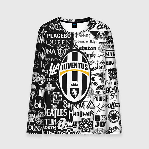 Мужской лонгслив Juventus рок музыка / 3D-принт – фото 1