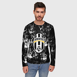 Лонгслив мужской Ювентус текстура руки краски, цвет: 3D-принт — фото 2