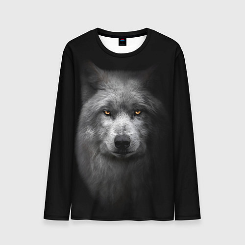 Мужской лонгслив Суровый волк с холодным нордическим взглядом / 3D-принт – фото 1