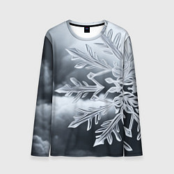 Лонгслив мужской Снежинка на черно белое, цвет: 3D-принт