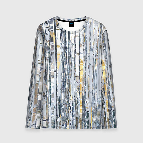 Мужской лонгслив Новогодний дождик / 3D-принт – фото 1