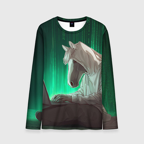 Мужской лонгслив Хакер лошадь / 3D-принт – фото 1