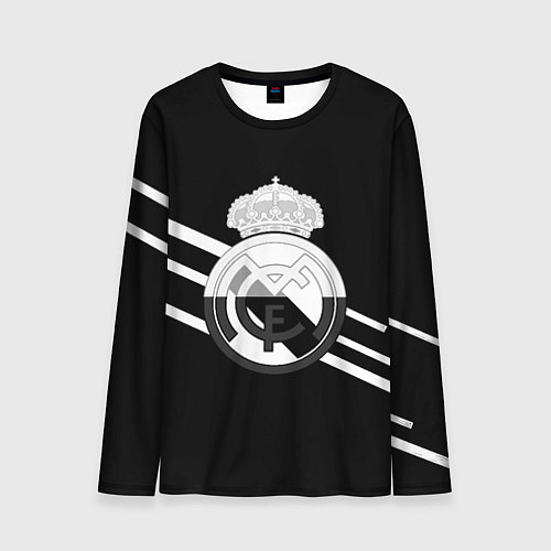 Мужской лонгслив Реал Мадрид полосы текстура линии / 3D-принт – фото 1