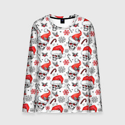 Мужской лонгслив Новогодние черепа