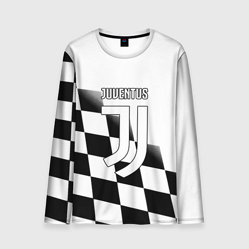 Мужской лонгслив Ювентус клетка краски / 3D-принт – фото 1