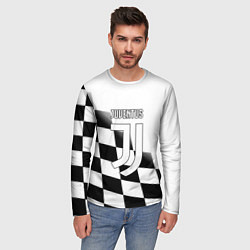 Лонгслив мужской Ювентус клетка краски, цвет: 3D-принт — фото 2