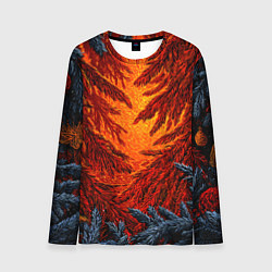 Мужской лонгслив Новогодние ветки елок