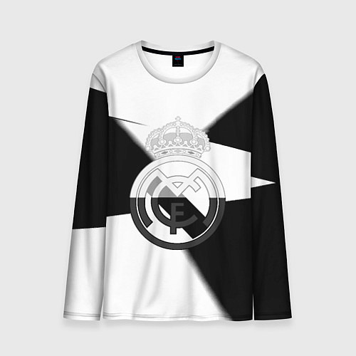 Мужской лонгслив Реал Мадрид геометрия полосы / 3D-принт – фото 1