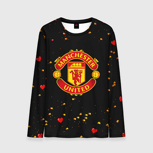 Мужской лонгслив Манчестер Юнайтед пиксели / 3D-принт – фото 1