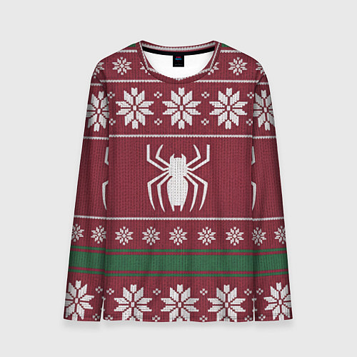 Мужской лонгслив Рождественский свитер Человека паука / 3D-принт – фото 1