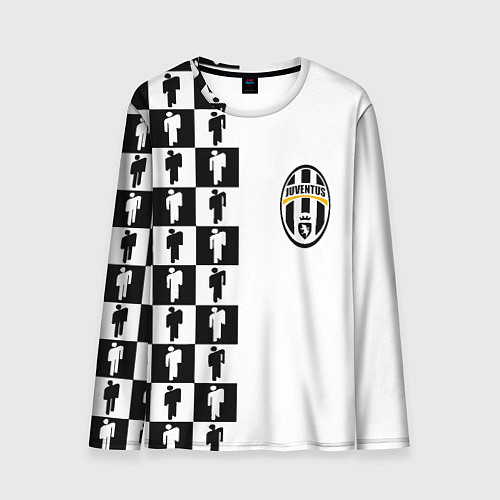 Мужской лонгслив Ювентус паттерн люди / 3D-принт – фото 1