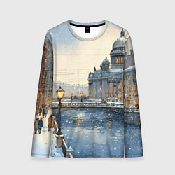 Мужской лонгслив Санкт-Петербург снежный день