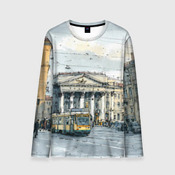 Лонгслив мужской Зимняя улица Санкт-Петербурга, цвет: 3D-принт