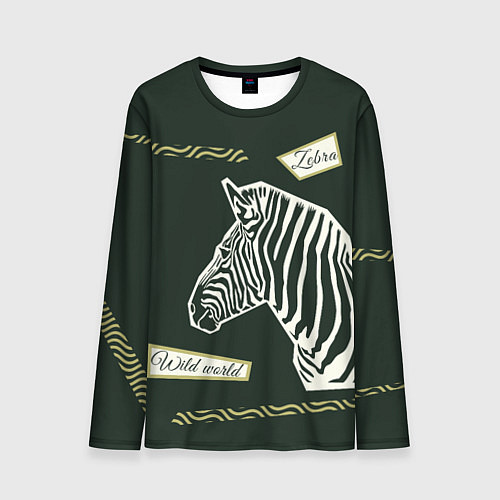 Мужской лонгслив Зебра-коллаж / 3D-принт – фото 1