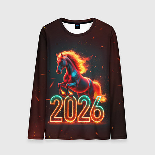 Мужской лонгслив Светящаяся лошадь 2026 / 3D-принт – фото 1