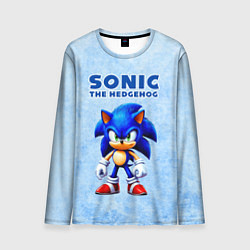 Мужской лонгслив Соник - синий ёж