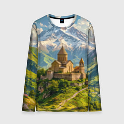 Мужской лонгслив Храм у подножия вечных вершин