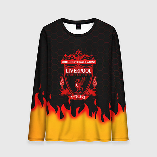 Мужской лонгслив Liverpool огонь спорт / 3D-принт – фото 1