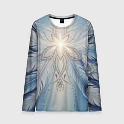 Лонгслив мужской Ледяной перьевой орнамент со светом, цвет: 3D-принт