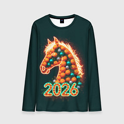 Мужской лонгслив Праздничная лошадь 2026