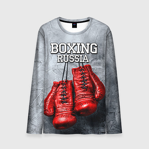 Мужской лонгслив Boxing Russia / 3D-принт – фото 1