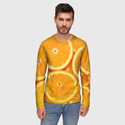 Лонгслив мужской Апельсин, цвет: 3D-принт — фото 2