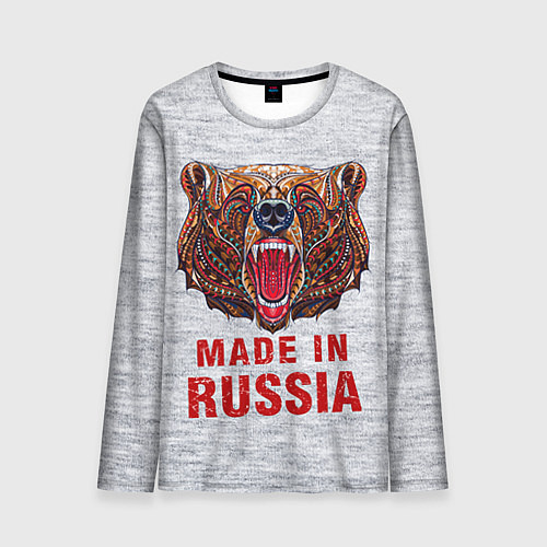 Мужской лонгслив Bear: Made in Russia / 3D-принт – фото 1