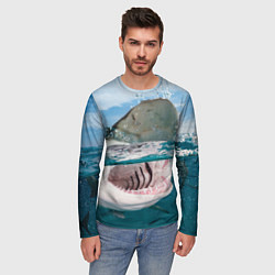 Лонгслив мужской Хищная акула, цвет: 3D-принт — фото 2