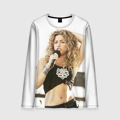Мужской лонгслив Шакира поет / 3D-принт – фото 1