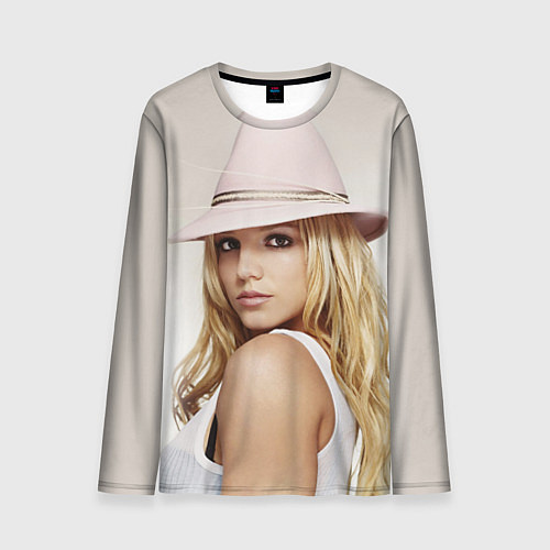 Мужской лонгслив Бритни Спирс в розовой шляпе / 3D-принт – фото 1