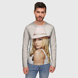 Лонгслив мужской Бритни Спирс в розовой шляпе, цвет: 3D-принт — фото 2