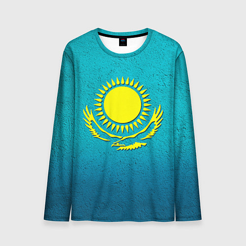 Мужской лонгслив Флаг Казахстана / 3D-принт – фото 1