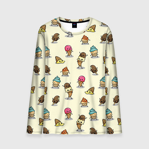 Мужской лонгслив Мороженое с характером / 3D-принт – фото 1