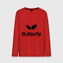 Лонгслив хлопковый мужской Butterfly Logo, цвет: красный