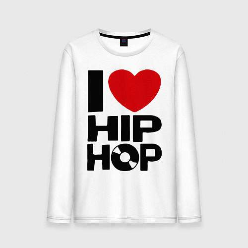 Мужской лонгслив I love Hip Hop / Белый – фото 1