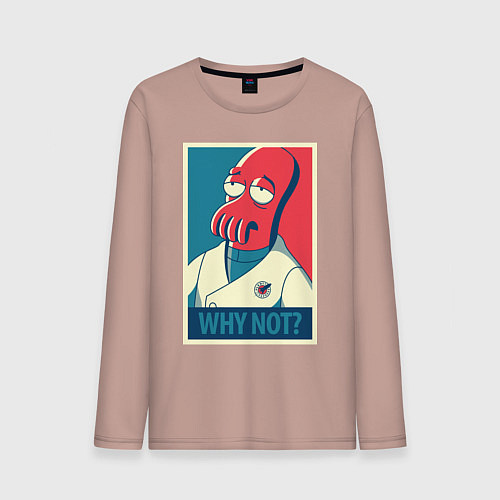 Мужской лонгслив Zoidberg: Why not? / Пыльно-розовый – фото 1