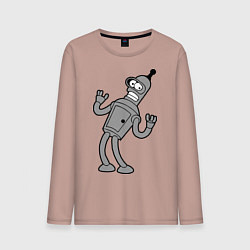 Лонгслив хлопковый мужской Bender Error, цвет: пыльно-розовый