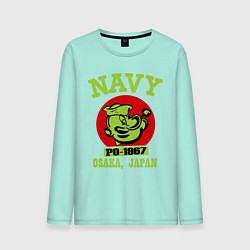 Лонгслив хлопковый мужской Navy: Po-1967 цвета мятный — фото 1