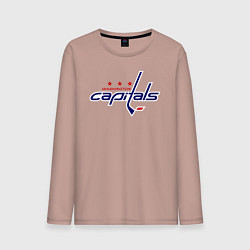 Лонгслив хлопковый мужской Washington Capitals, цвет: пыльно-розовый