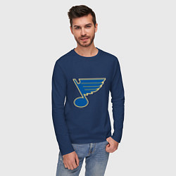 Лонгслив хлопковый мужской St Louis Blues, цвет: тёмно-синий — фото 2