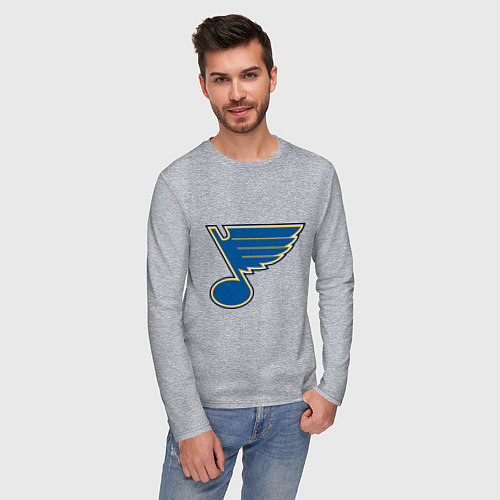 Мужской лонгслив St Louis Blues / Меланж – фото 3